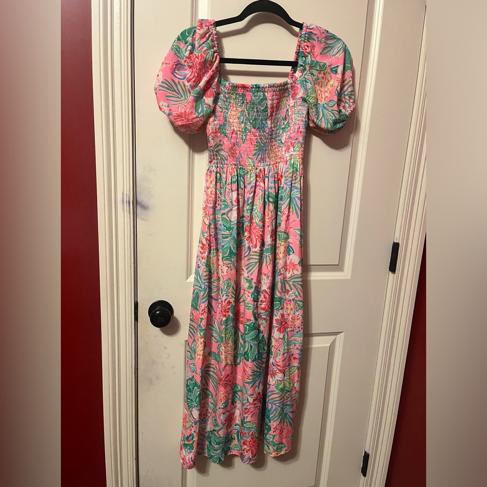 Selah Short Sleeve Smocked Midi